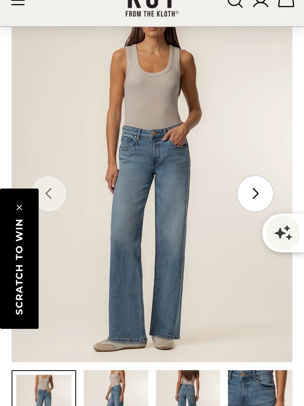 Kut from the Kloth Wide Leg High-Rise Jeans in Light Blue Wash